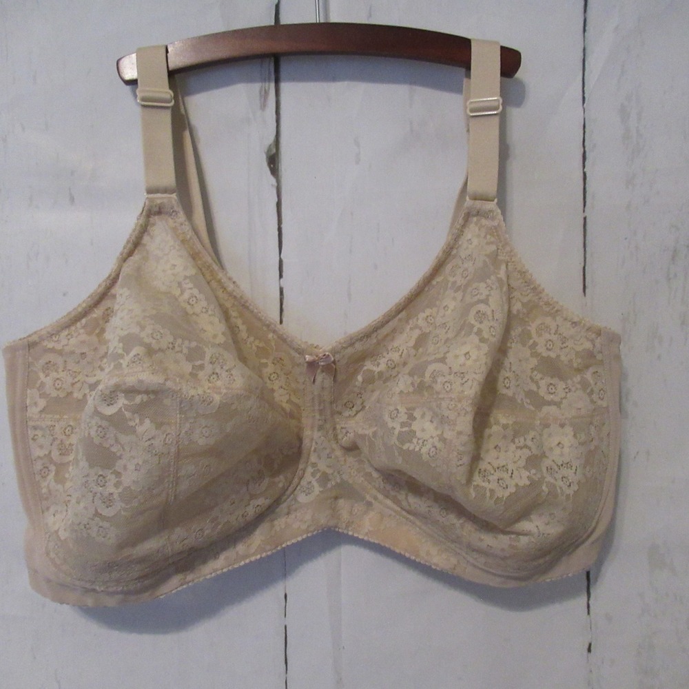 Elila Bra 50E Beige Tan Wireless Soft Cup Wire Free Full Coverage 1303